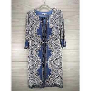 Sandra Darren Mirrored Paisley Mandala Shift Dress